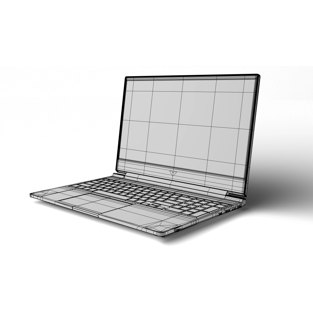 Victus Laptop 3D Model – Low Poly Game-Ready Asset, FBX, OBJ - View 4