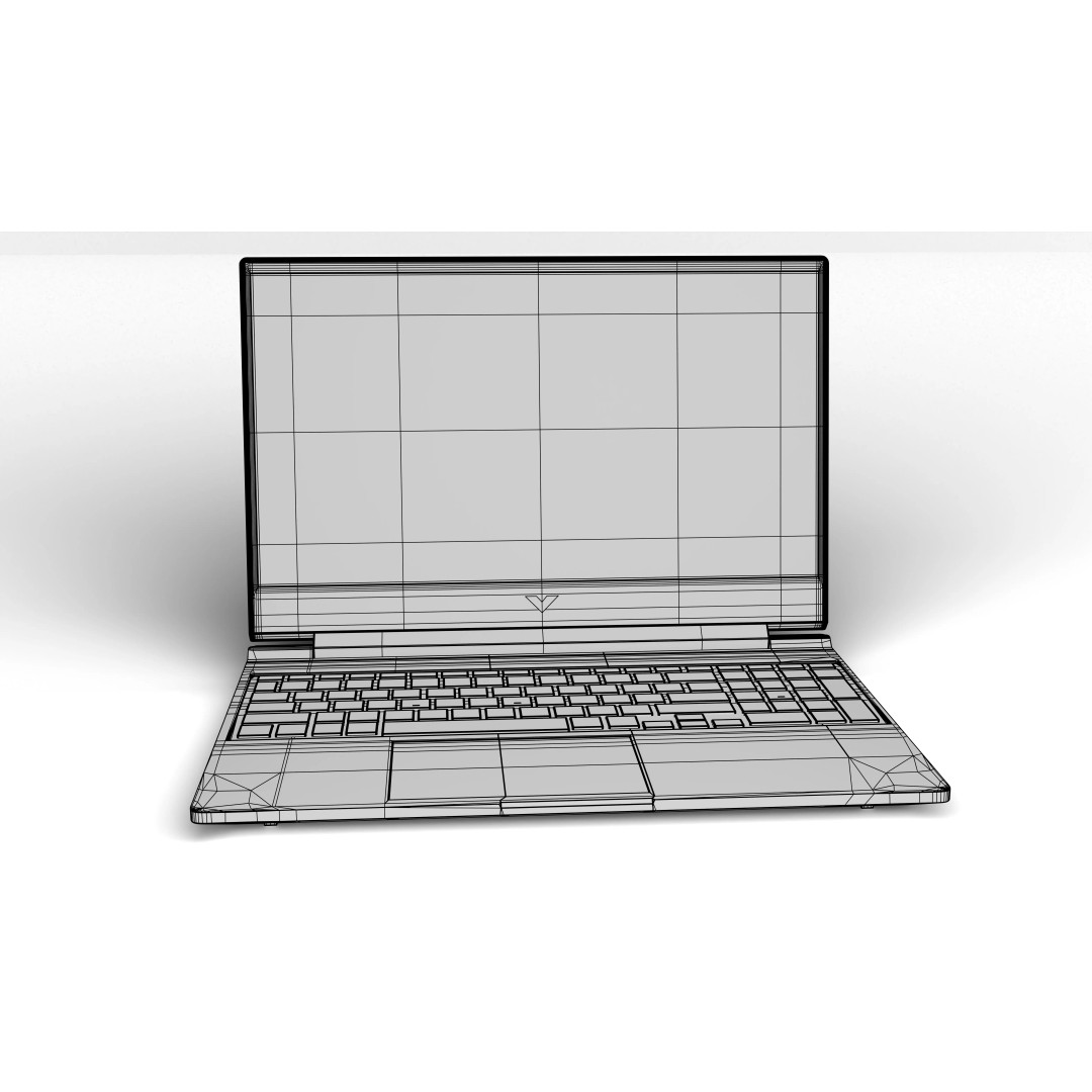 Victus Laptop 3D Model – Low Poly Game-Ready Asset, FBX, OBJ - View 8