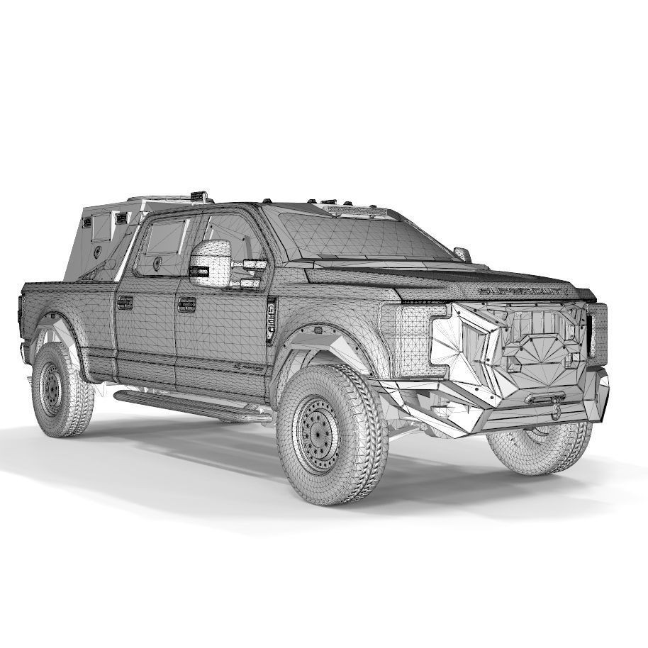 Armored Truck F250 2018 3D Model – High Poly Game-Ready Asset, OBJ, FBX