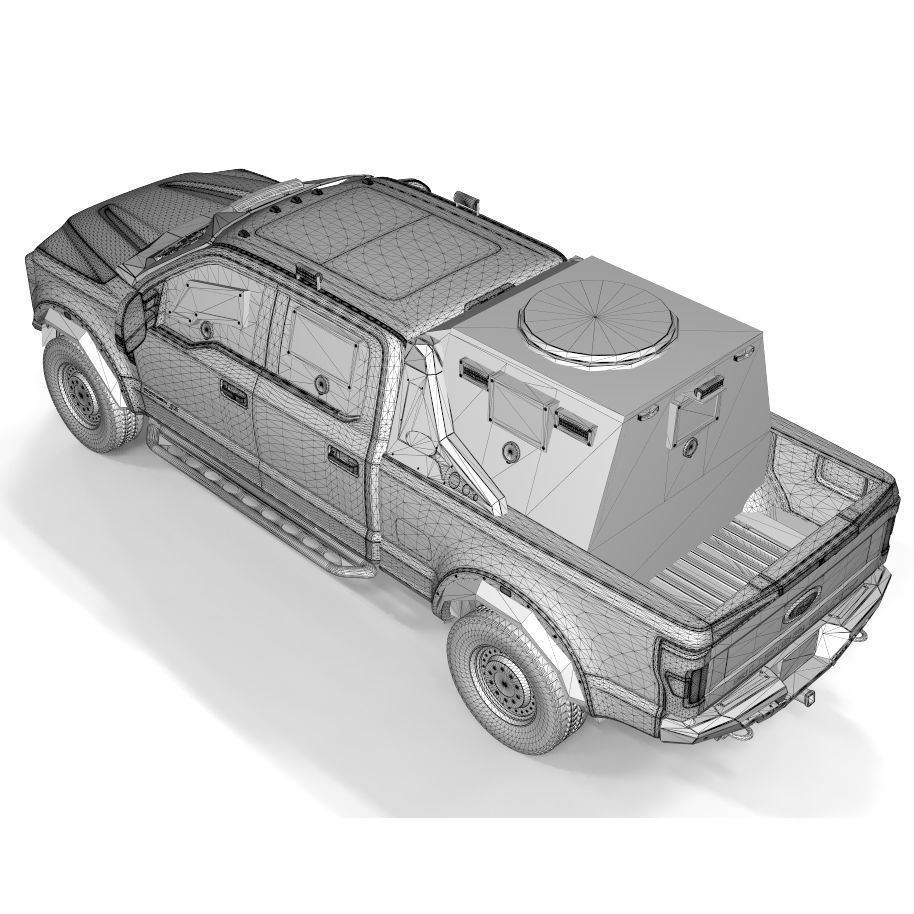 Armored Truck F250 2018 3D Model – High Poly Game-Ready Asset, OBJ, FBX - View 10