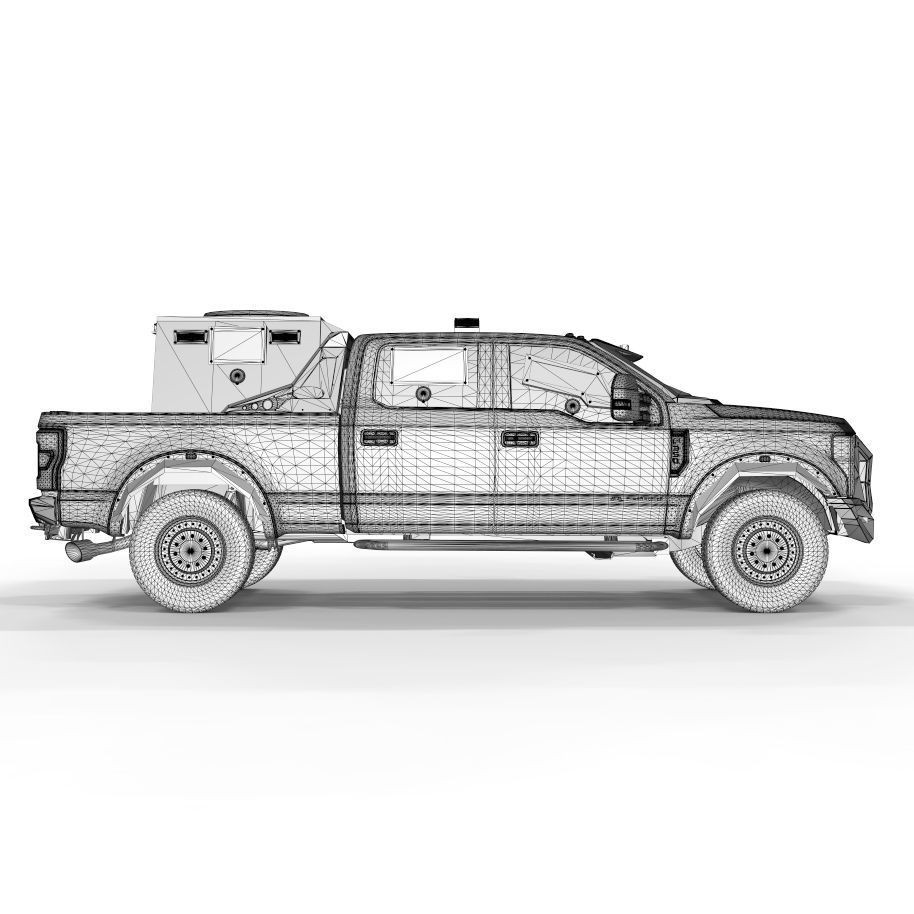 Armored Truck F250 2018 3D Model – High Poly Game-Ready Asset, OBJ, FBX - View 13