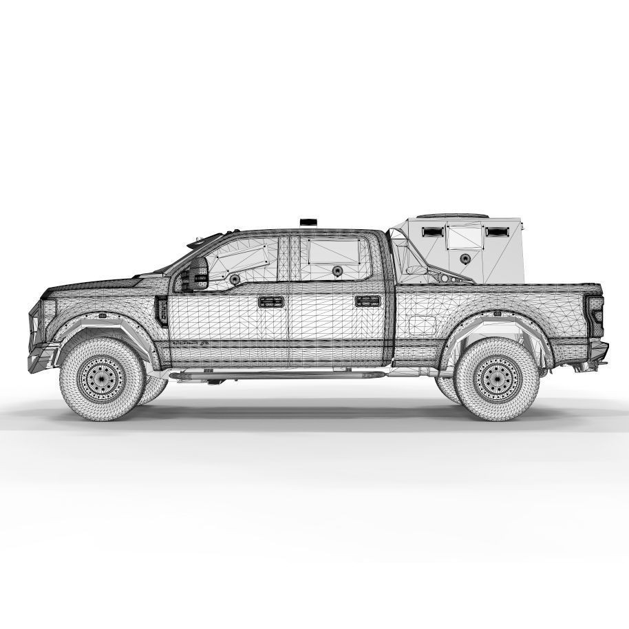 Armored Truck F250 2018 3D Model – High Poly Game-Ready Asset, OBJ, FBX - View 14