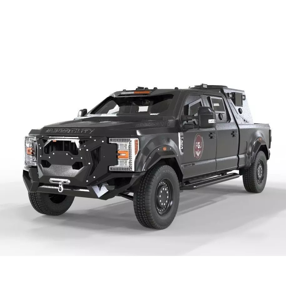 Armored Truck F250 2018 3D Model – High Poly Game-Ready Asset, OBJ, FBX - View 2