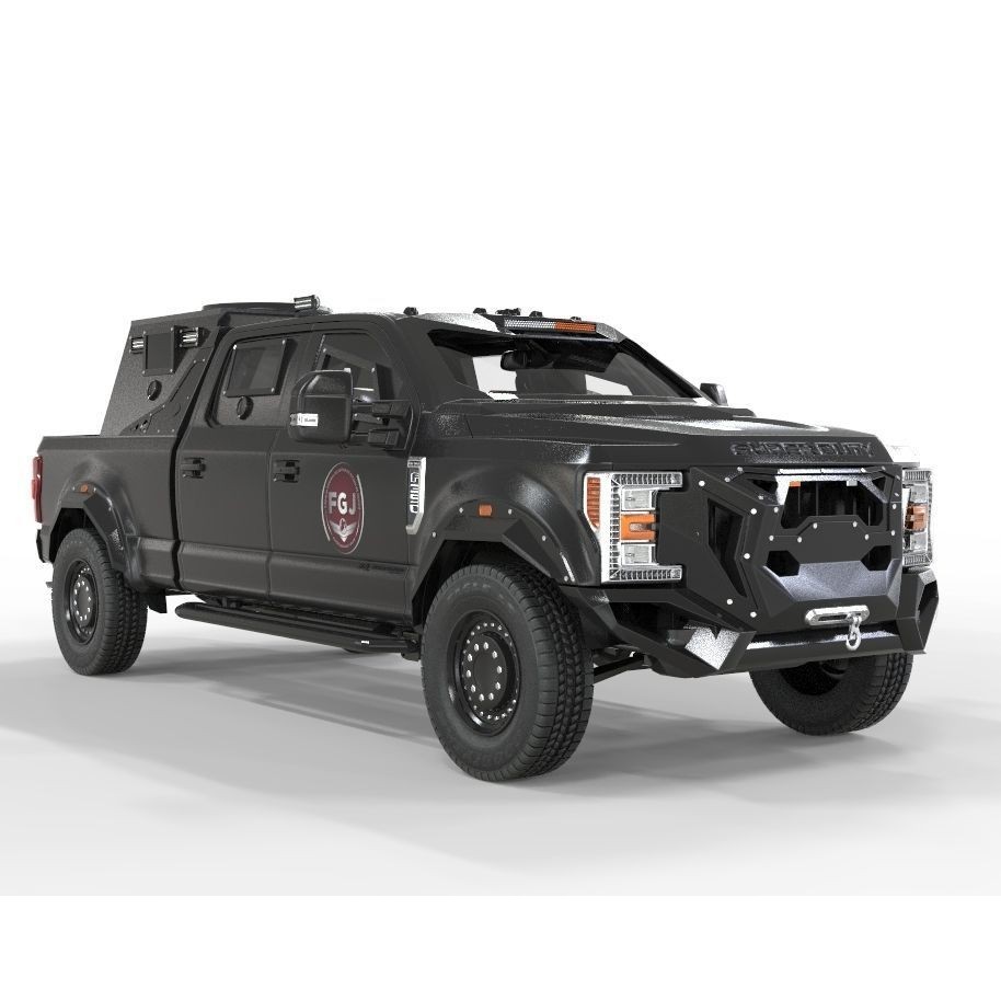 Armored Truck F250 2018 3D Model – High Poly Game-Ready Asset, OBJ, FBX - View 8