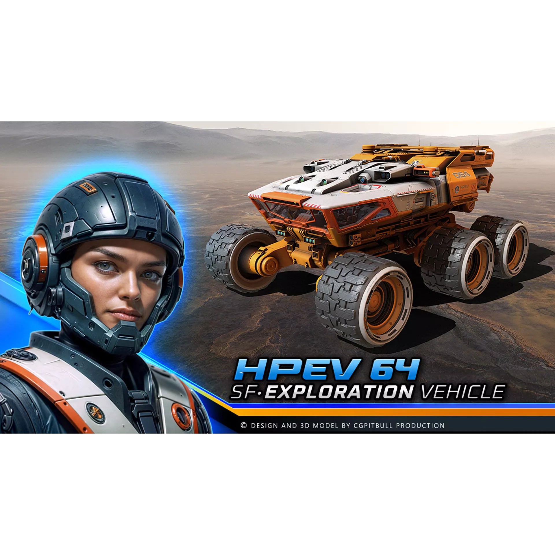 HPEV Rover - Low-Poly Game-Ready 3D Model - View 2