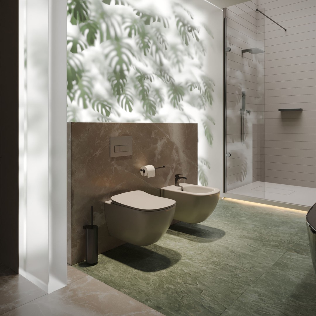 Shower Room 3D Model – Modern Bathroom Interior with Plants, FBX - View 10