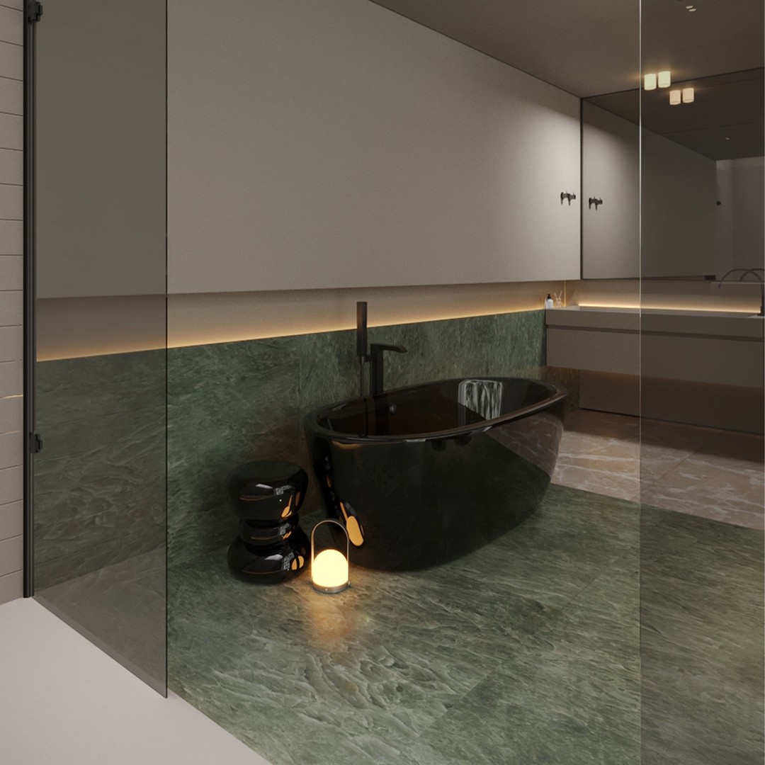 Shower Room 3D Model – Modern Bathroom Interior with Plants, FBX - View 6