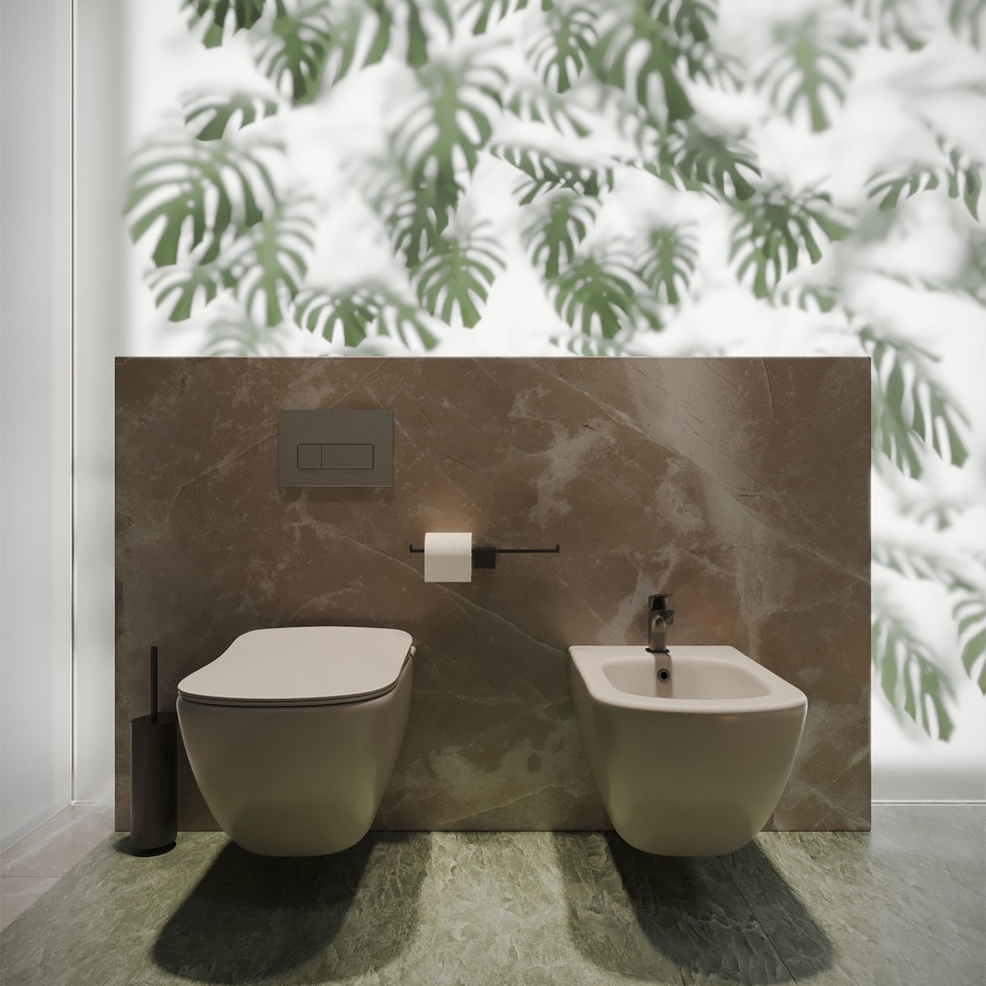 Shower Room 3D Model – Modern Bathroom Interior with Plants, FBX - View 7