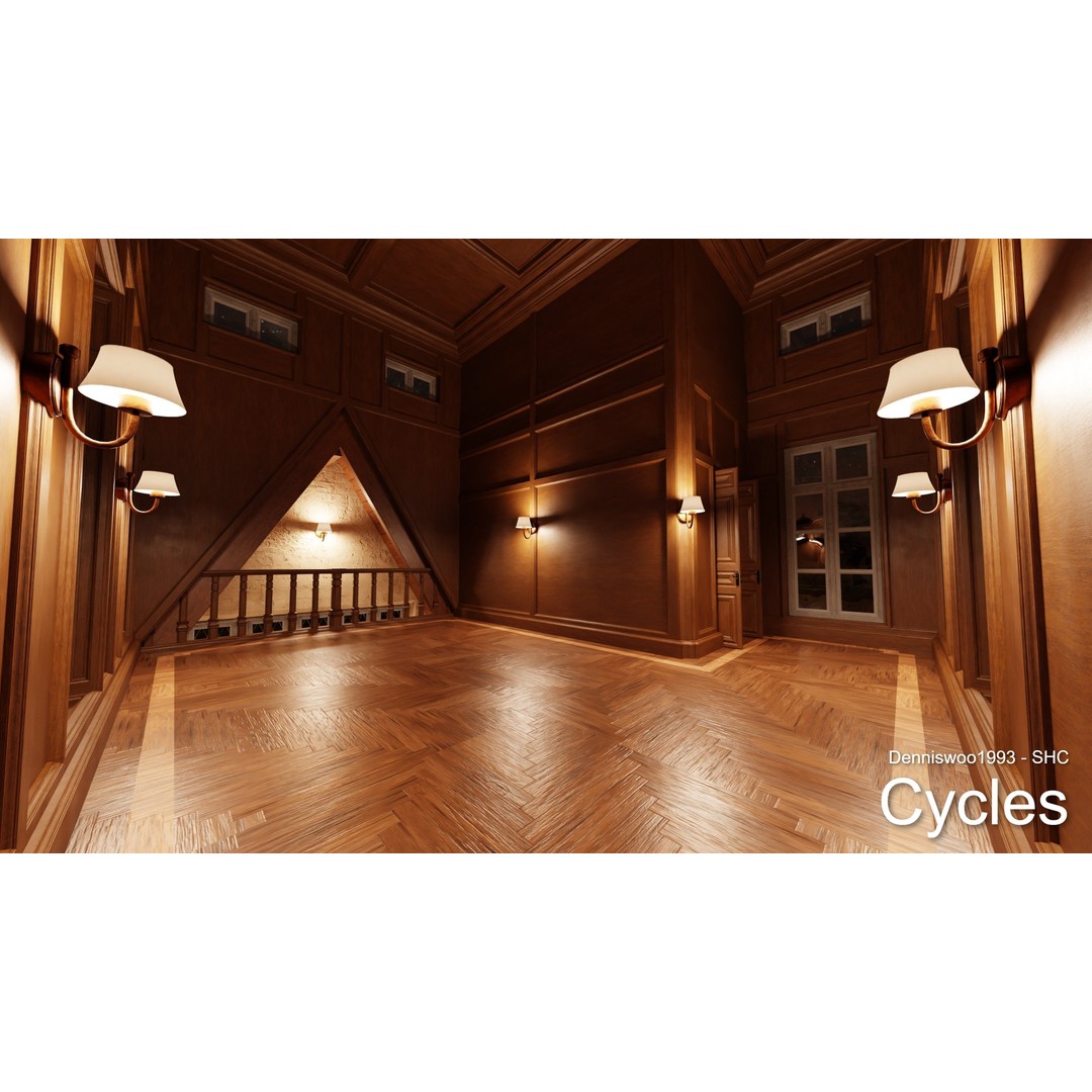 Classic Great Hall 3D Model – Low Poly Church with Interior, Blender - View 22