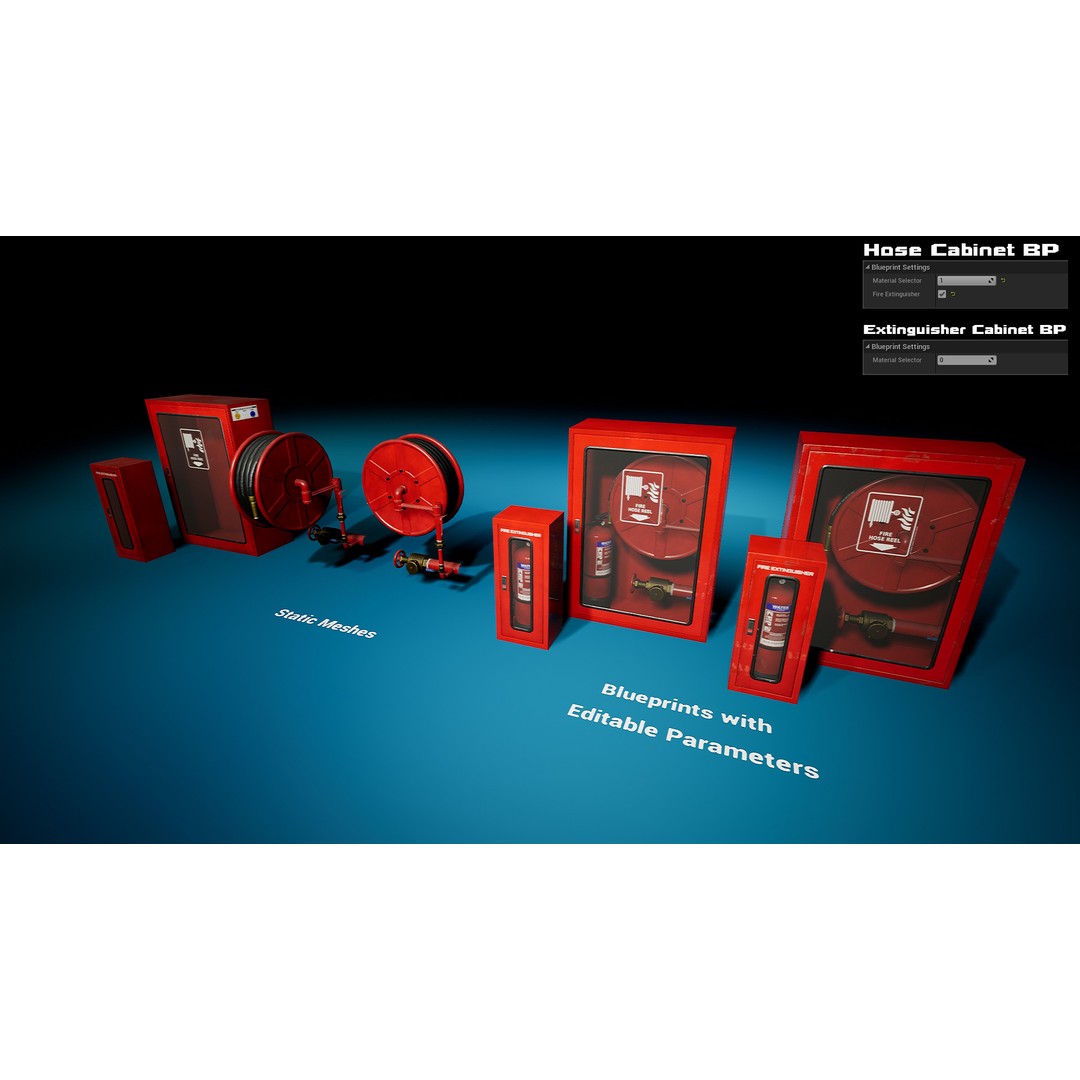 Fire Fighting Systems 3D Model – Low Poly Game Asset, Unreal Engine - View 10