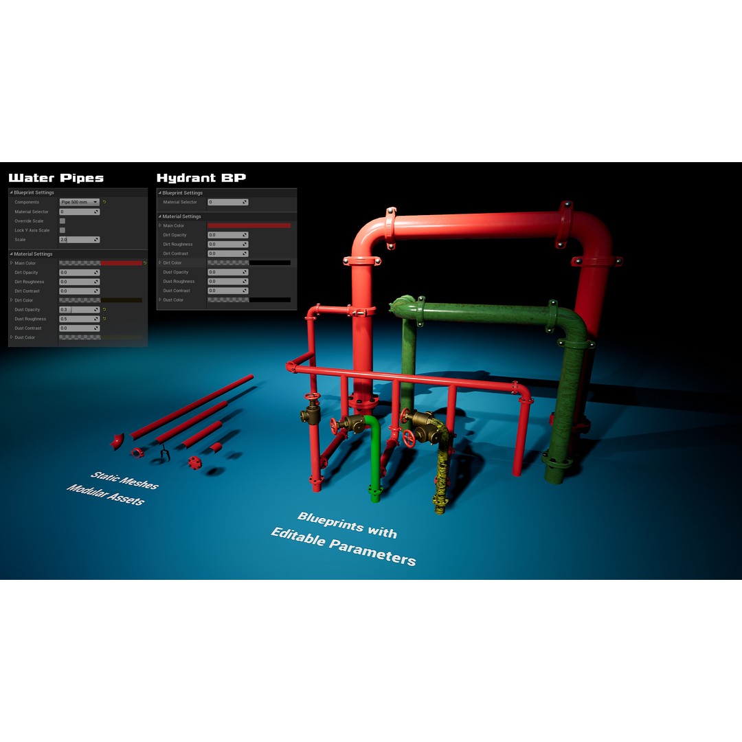 Fire Fighting Systems 3D Model – Low Poly Game Asset, Unreal Engine - View 12