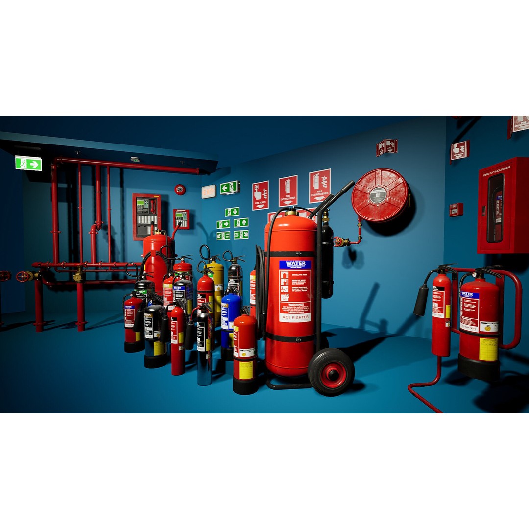 Fire Fighting Systems 3D Model – Low Poly Game Asset, Unreal Engine - View 5