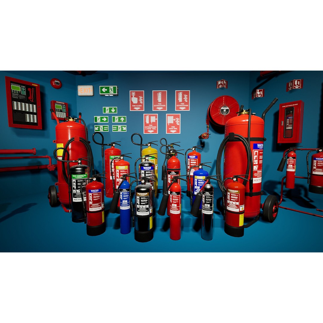 Fire Fighting Systems 3D Model – Low Poly Game Asset, Unreal Engine - View 7