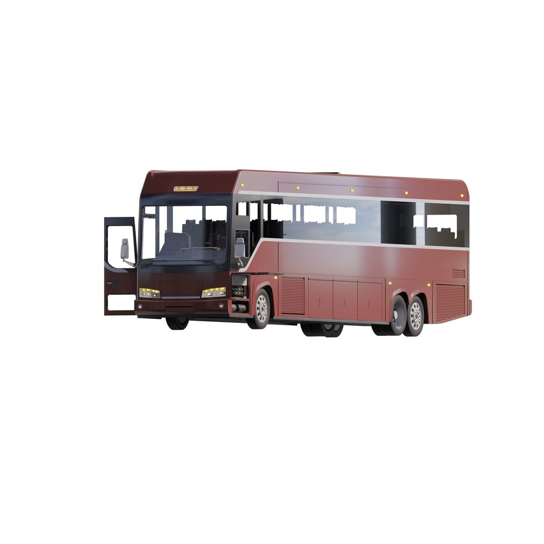 American Bus 3D Model – Detailed Modern Design, Lumion Ready - View 3
