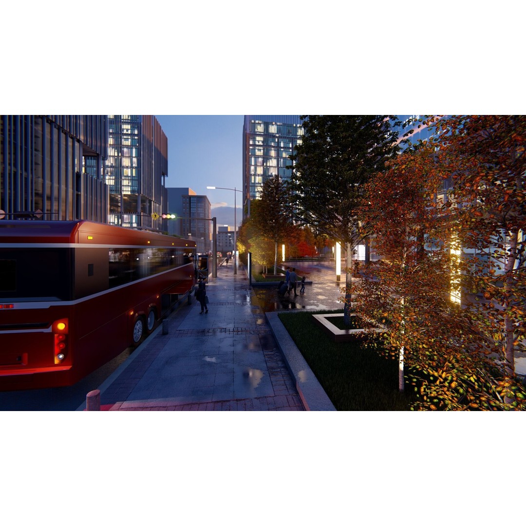 American Bus 3D Model – Detailed Modern Design, Lumion Ready - View 46