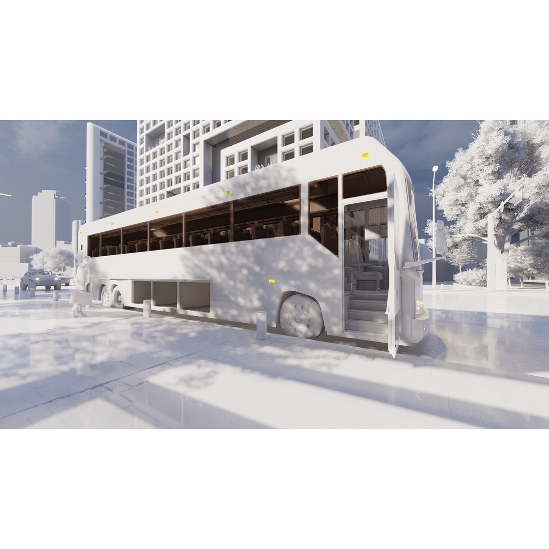American Bus 3D Model – Detailed Modern Design, Lumion Ready - View 56