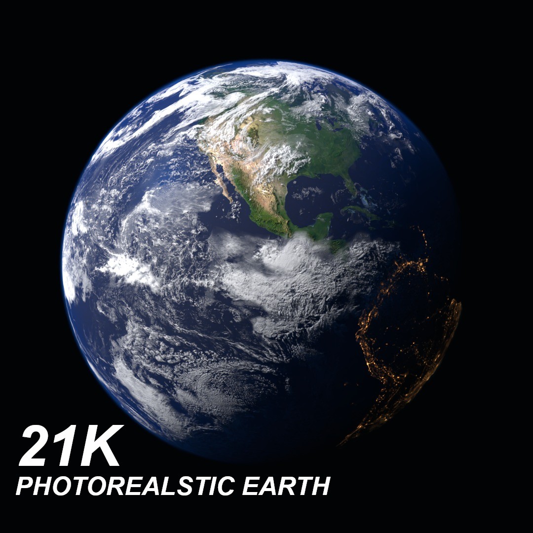 Earth 21K - Ready to Render 3D Model