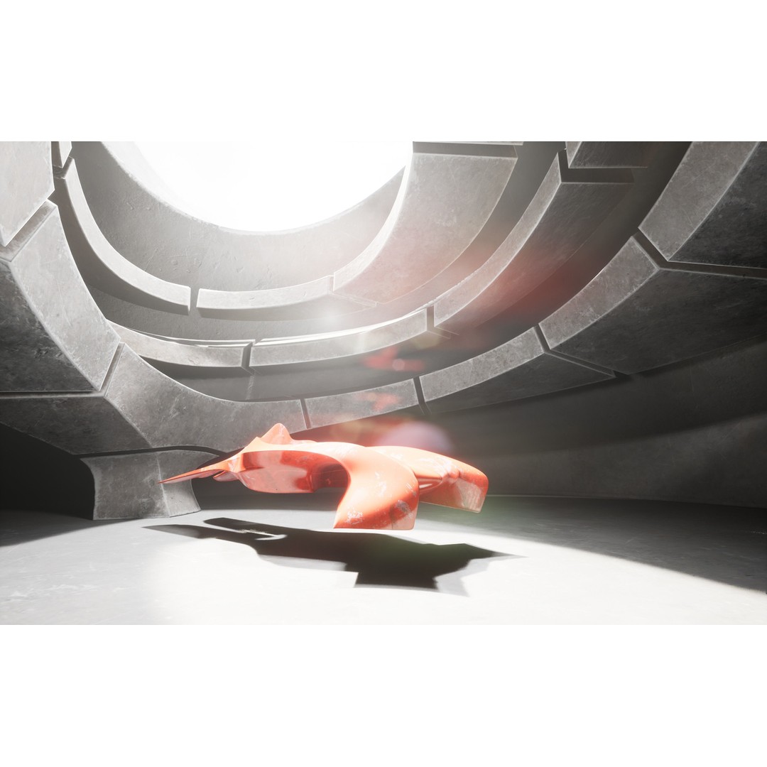 Dynamic Metal Room 3D Model – Low Poly Showroom Environment, FBX - View 3