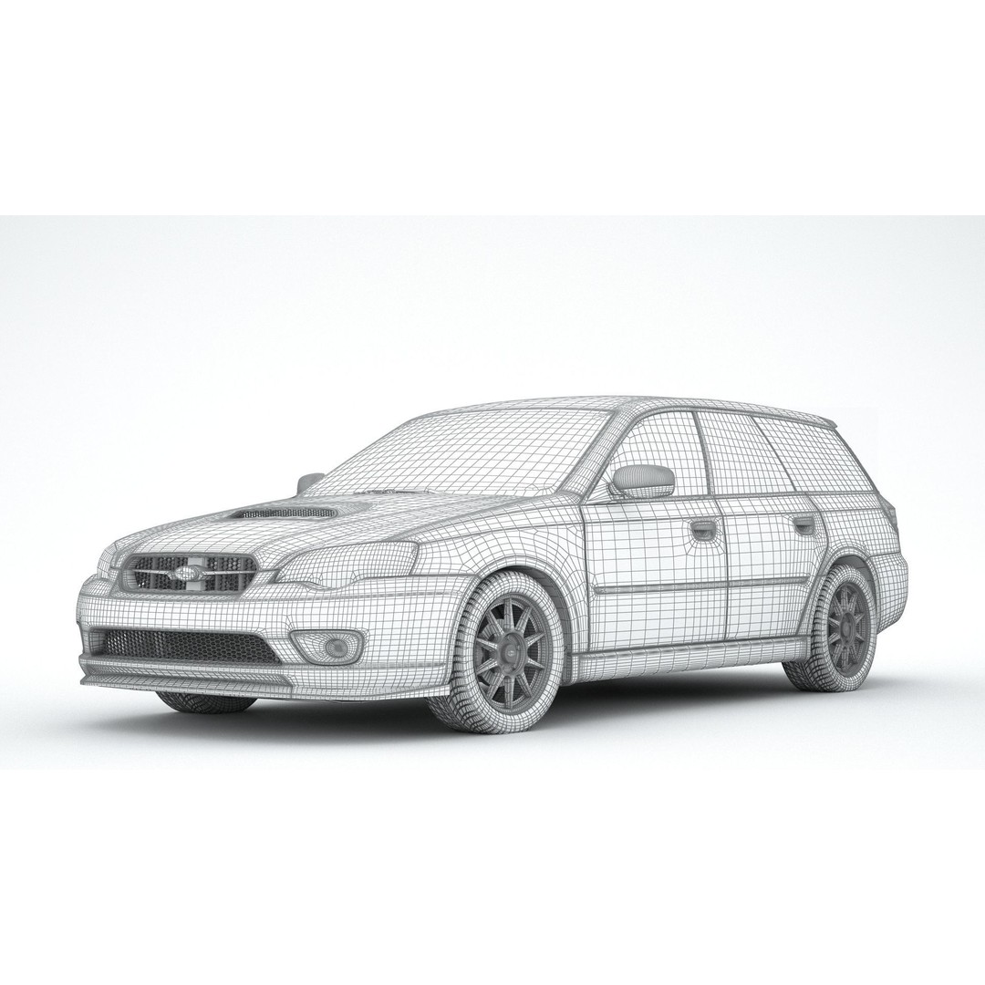 Subaru Legacy Station Wagon 2006 3D Model – High Poly Car Asset, FBX, OBJ - View 13