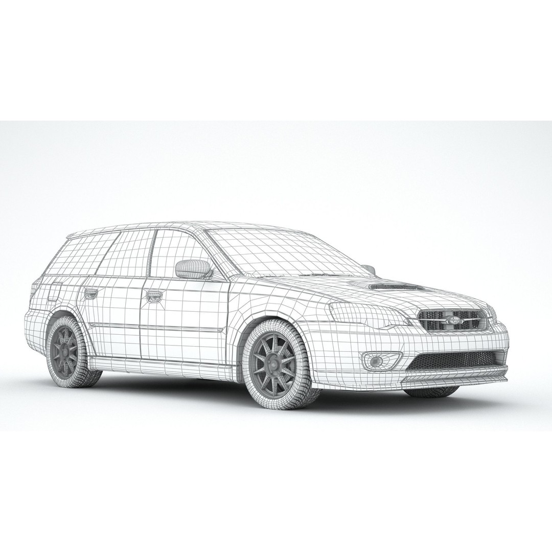 Subaru Legacy Station Wagon 2006 3D Model – High Poly Car Asset, FBX, OBJ - View 14