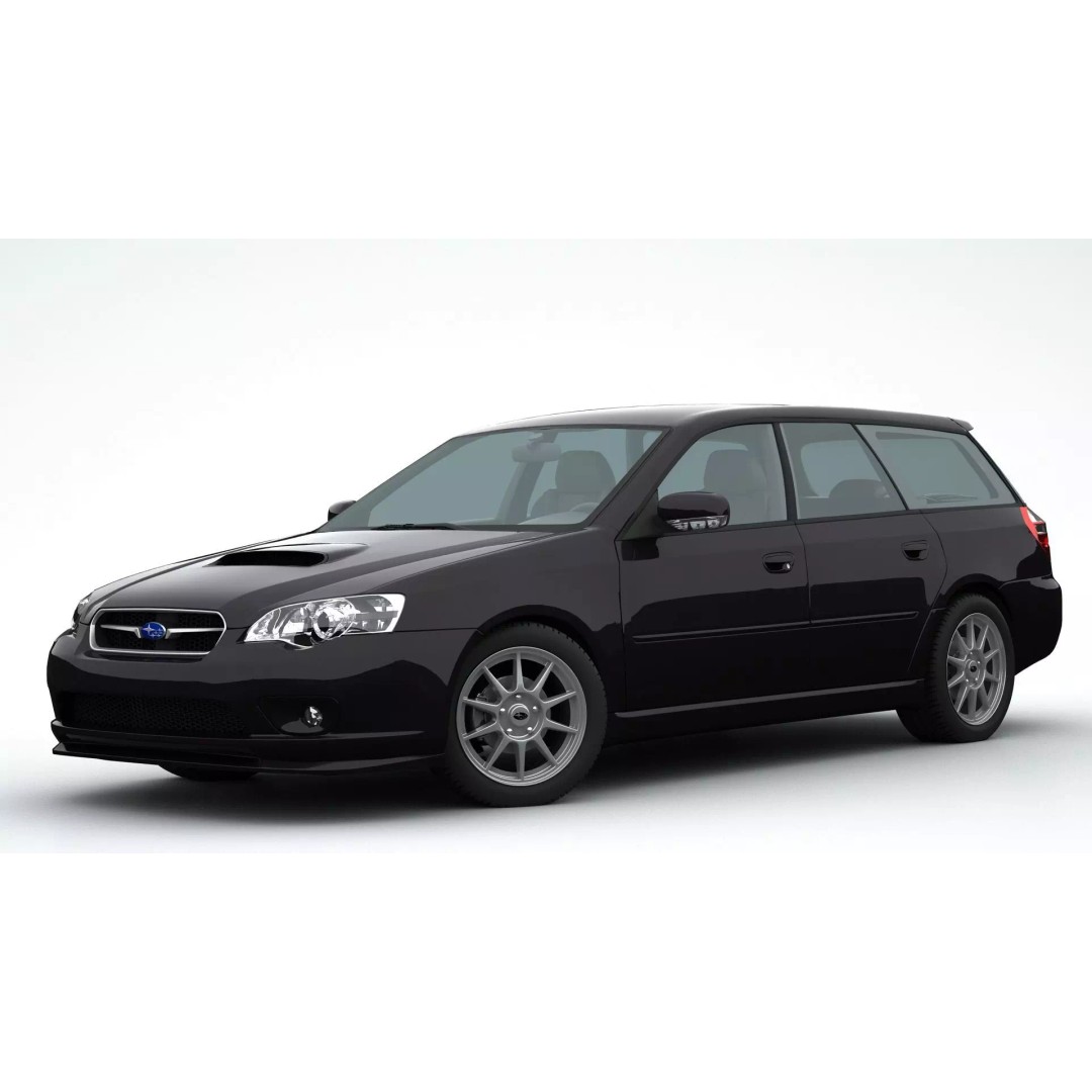 Subaru Legacy Station Wagon 2006 3D Model – High Poly Car Asset, FBX, OBJ - View 2