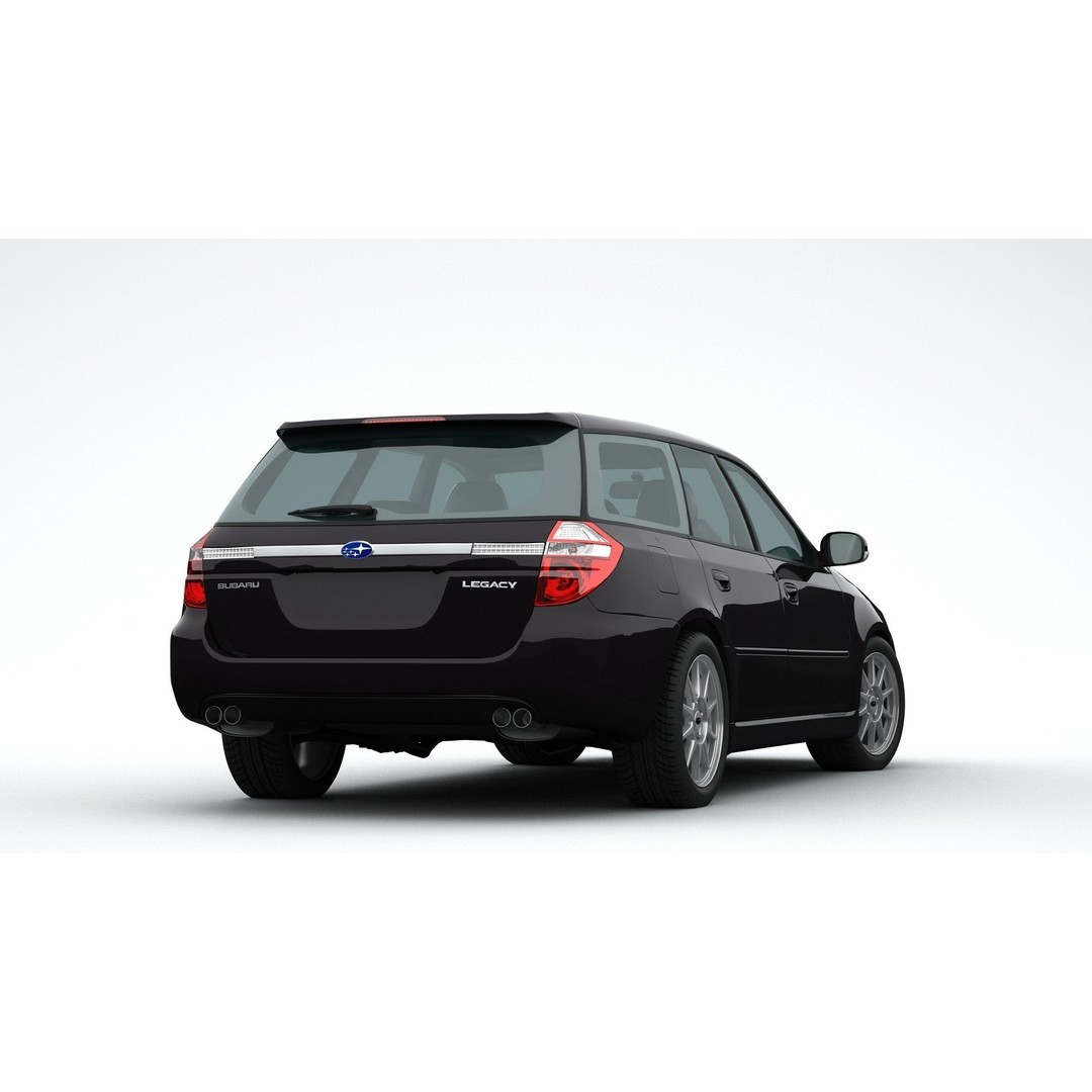 Subaru Legacy Station Wagon 2006 3D Model – High Poly Car Asset, FBX, OBJ - View 7