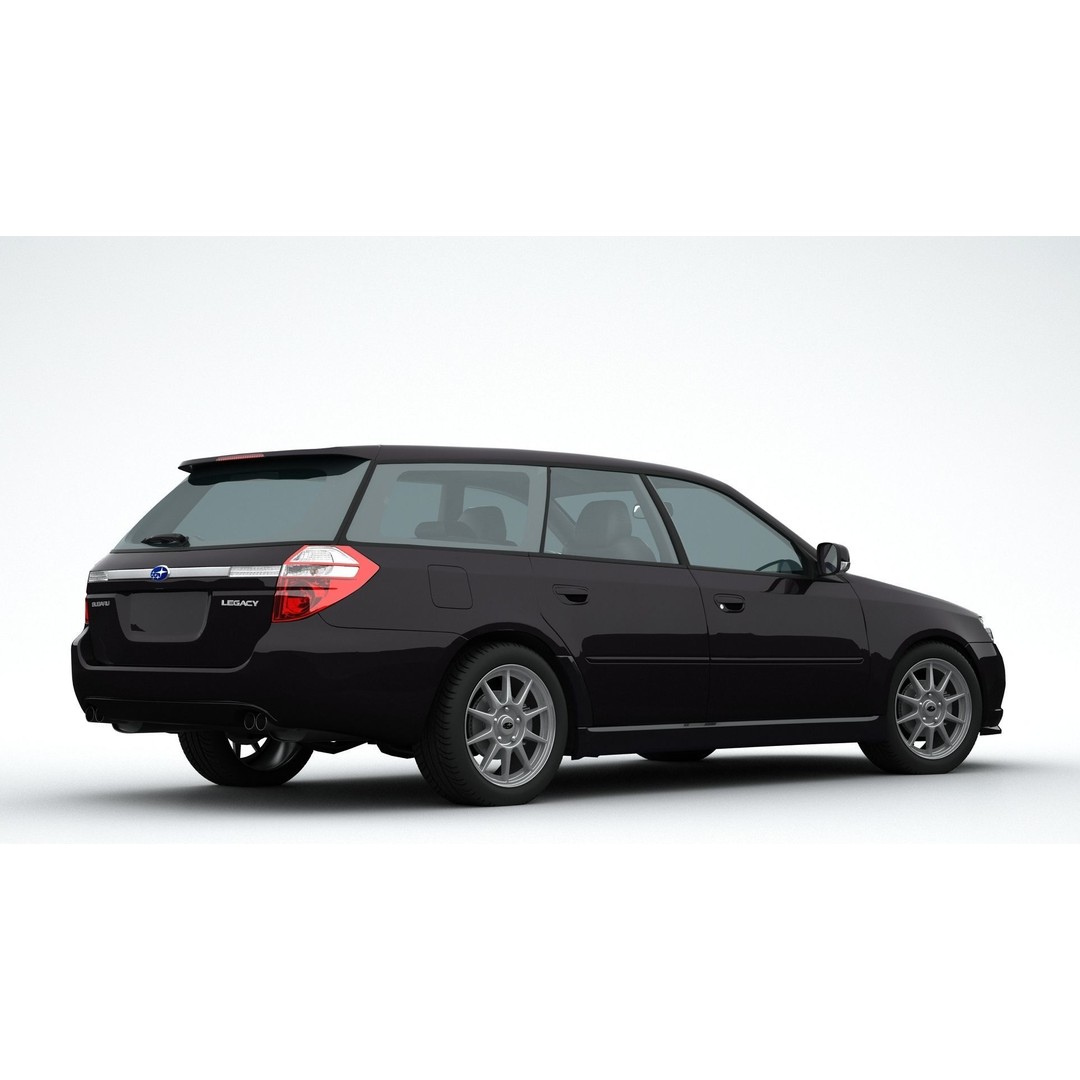 Subaru Legacy Station Wagon 2006 3D Model – High Poly Car Asset, FBX, OBJ - View 8