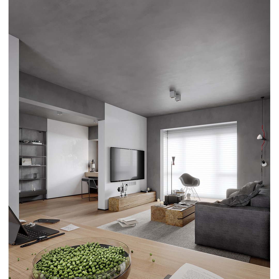 Modern Public Housing Interior 3D Model – High Quality, FBX & OBJ - View 3