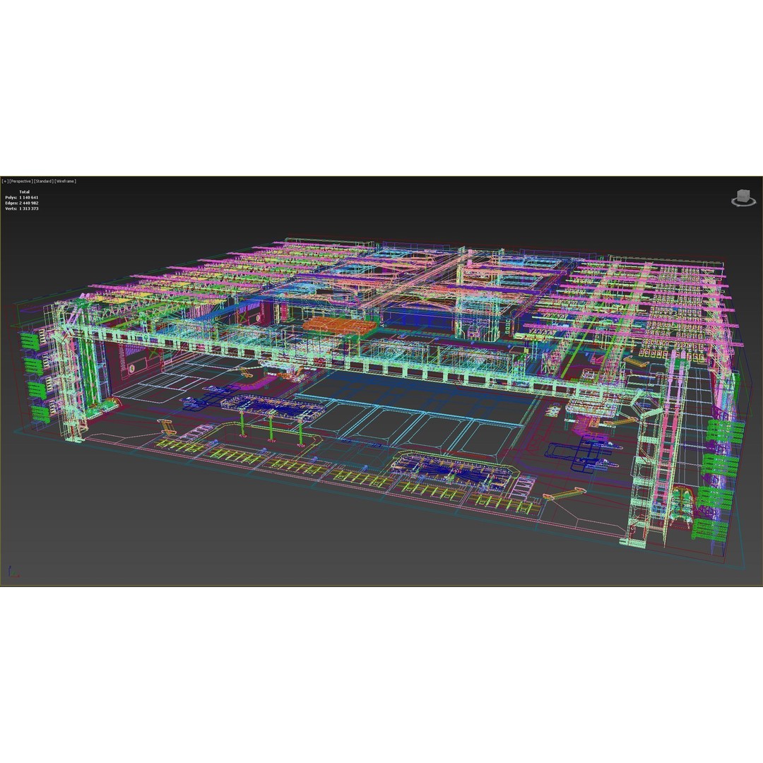 Sci-Fi Hangar 3D Model – Futuristic Interior Environment, FBX & OBJ