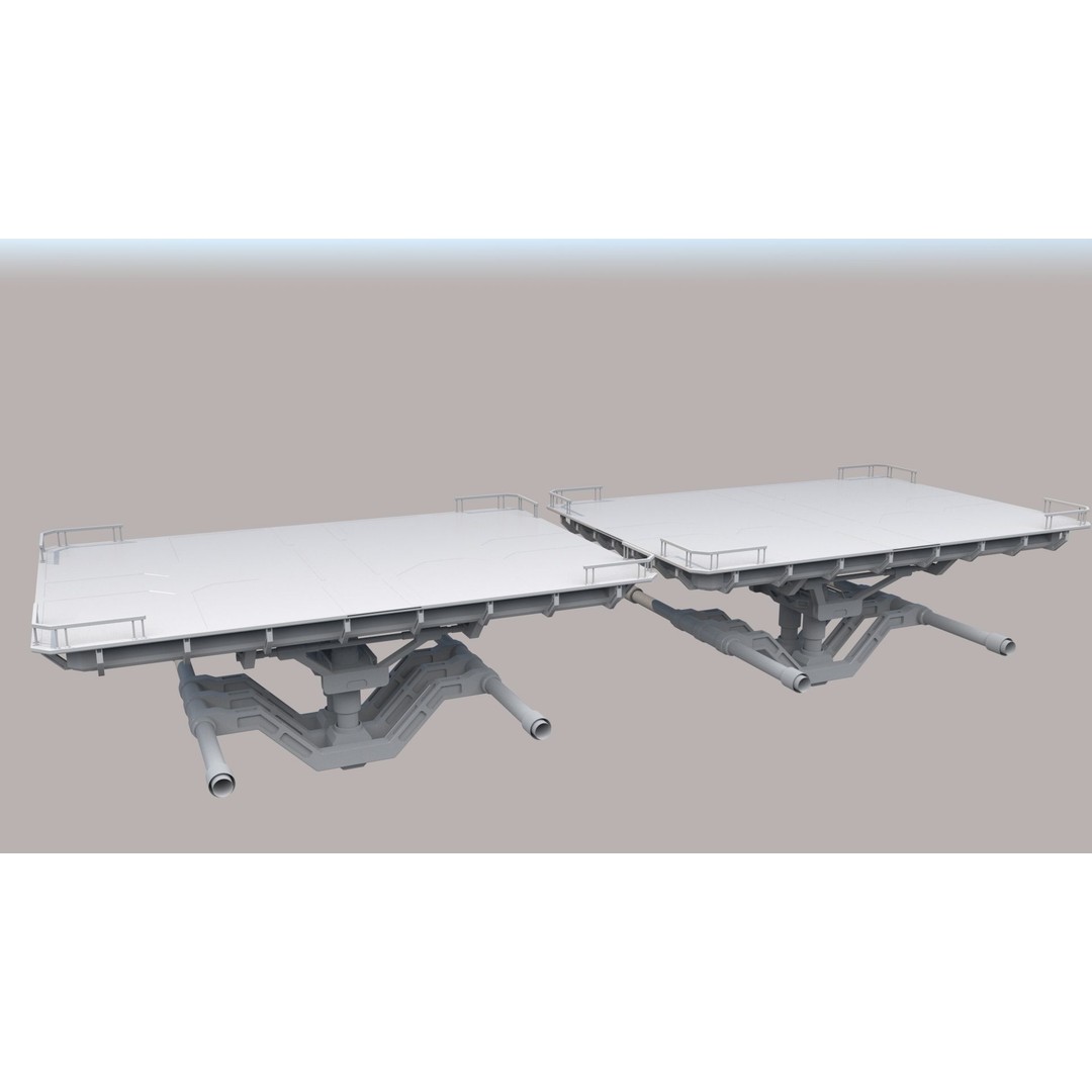 Sci-Fi Hangar 3D Model – Futuristic Interior Environment, FBX & OBJ - View 12