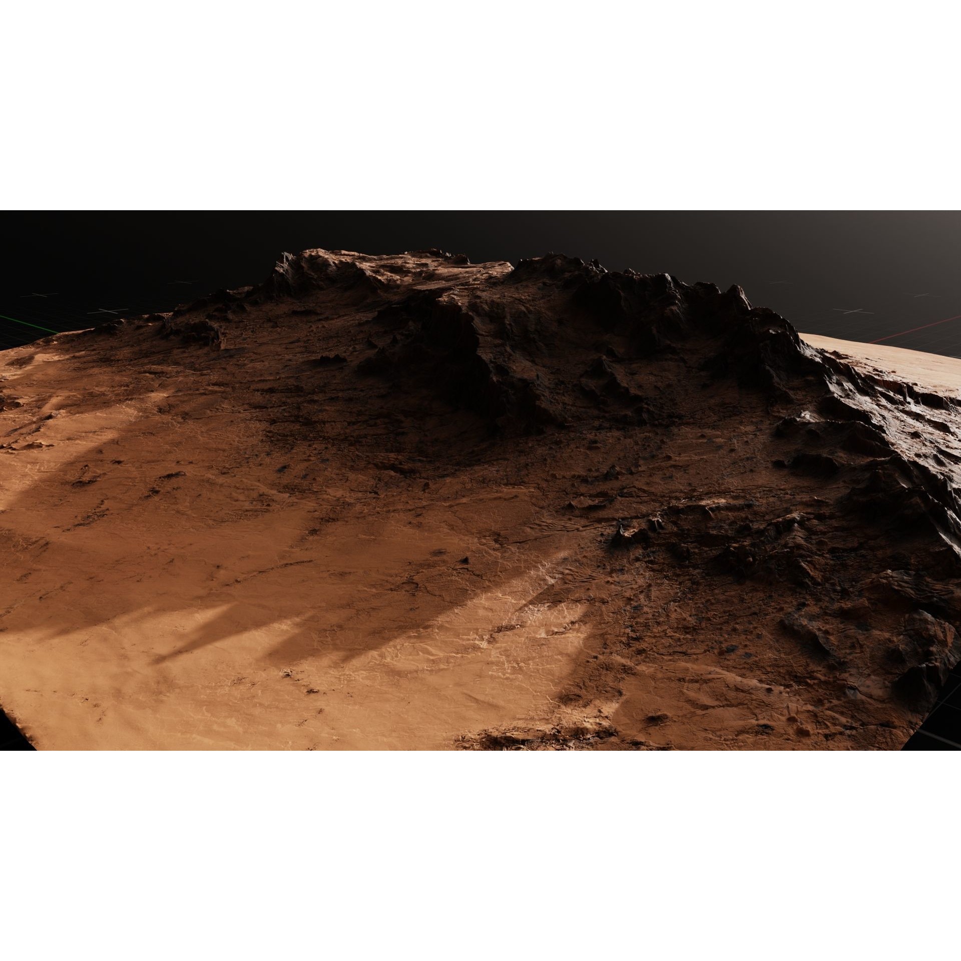 Mars Mountain Terrain 7 - Game-Ready 3D Model - View 10