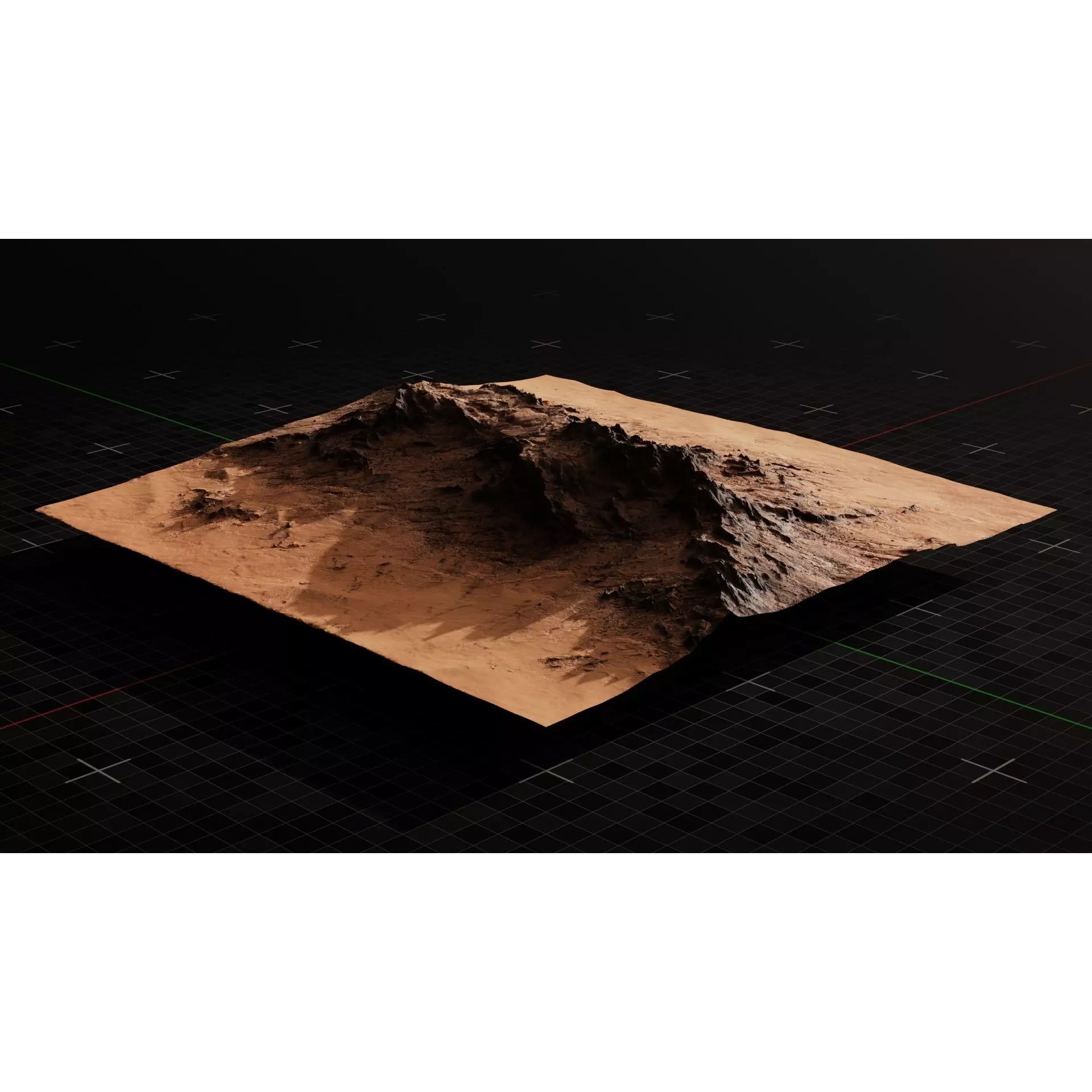 Mars Mountain Terrain 7 - Game-Ready 3D Model - View 2