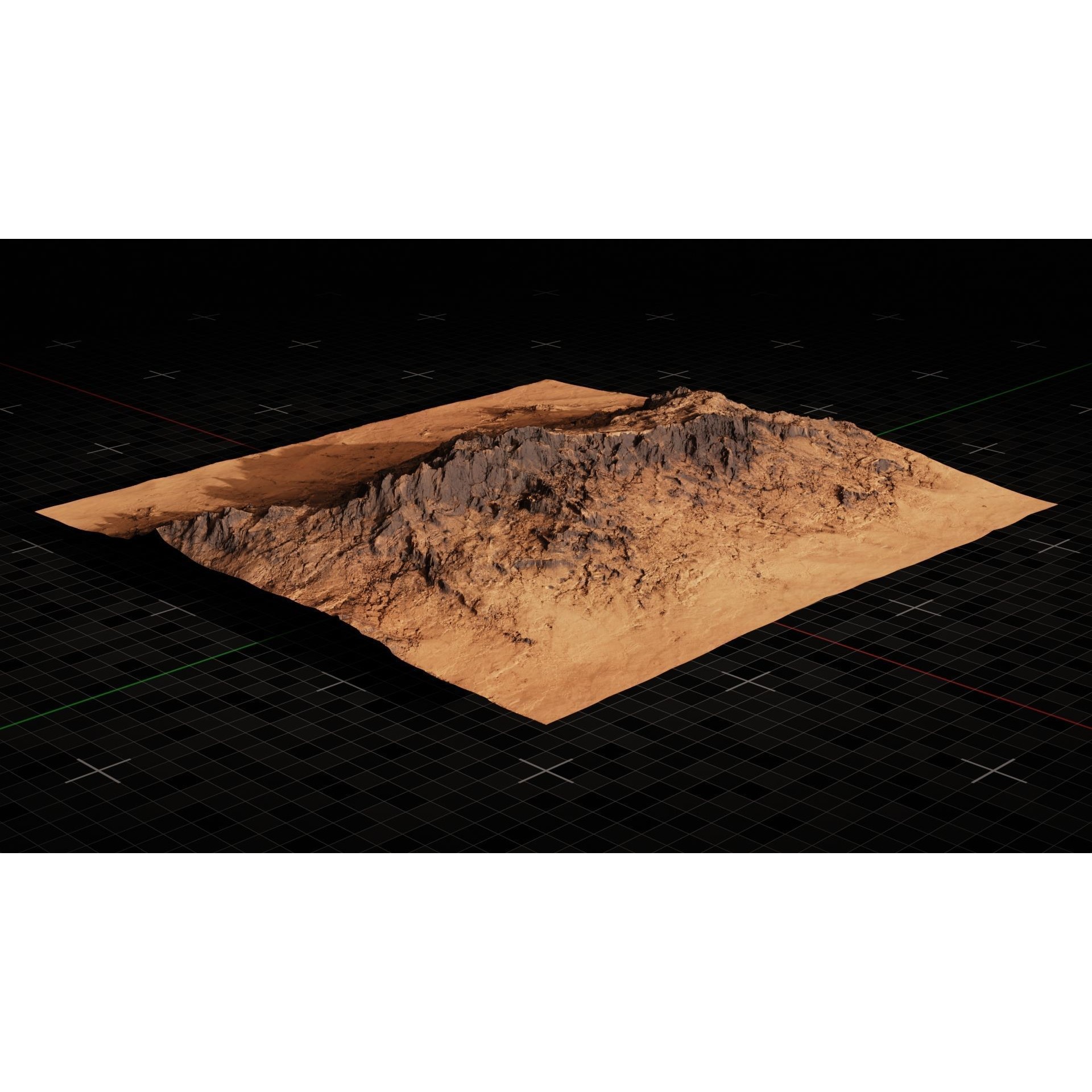 Mars Mountain Terrain 7 - Game-Ready 3D Model - View 3