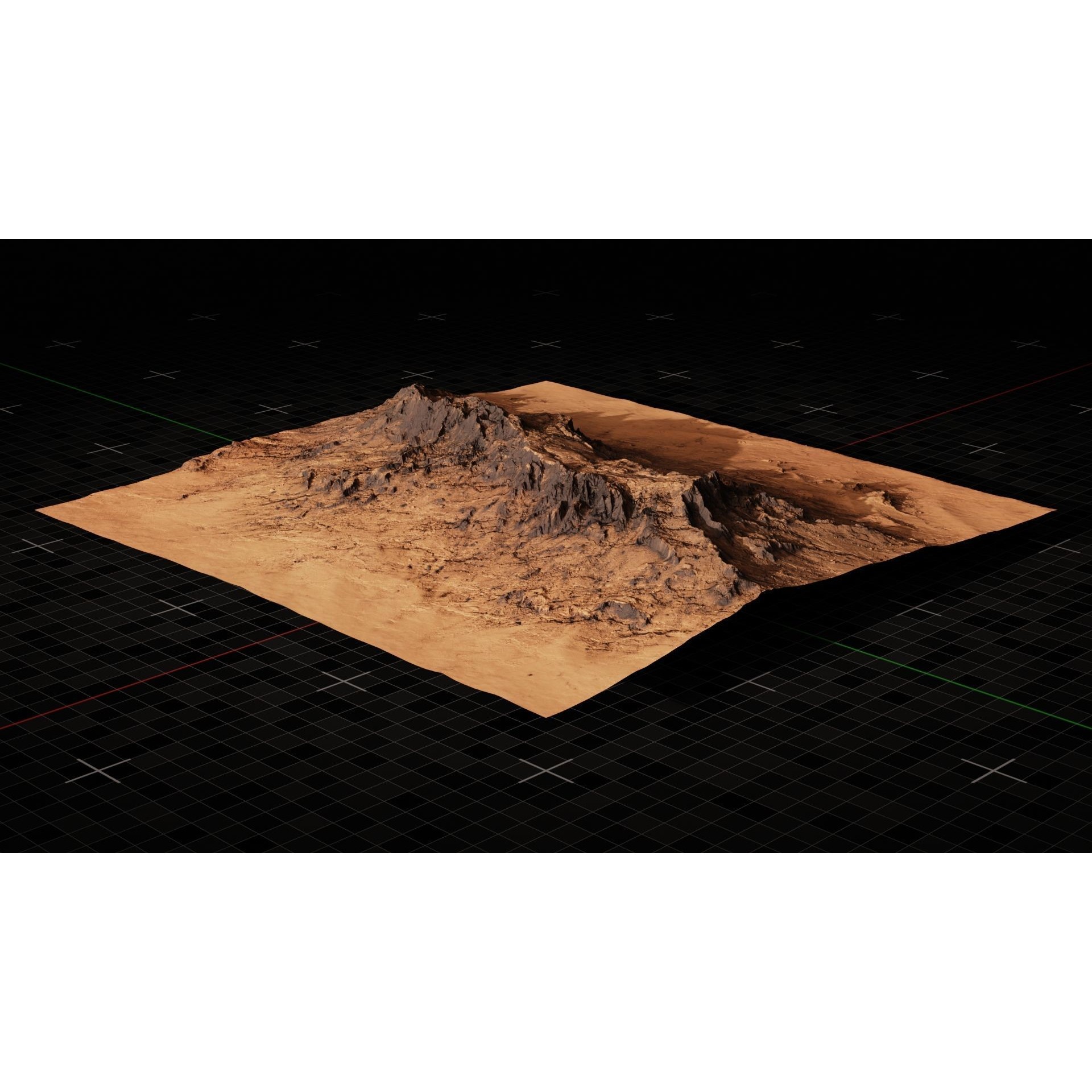 Mars Mountain Terrain 7 - Game-Ready 3D Model - View 4