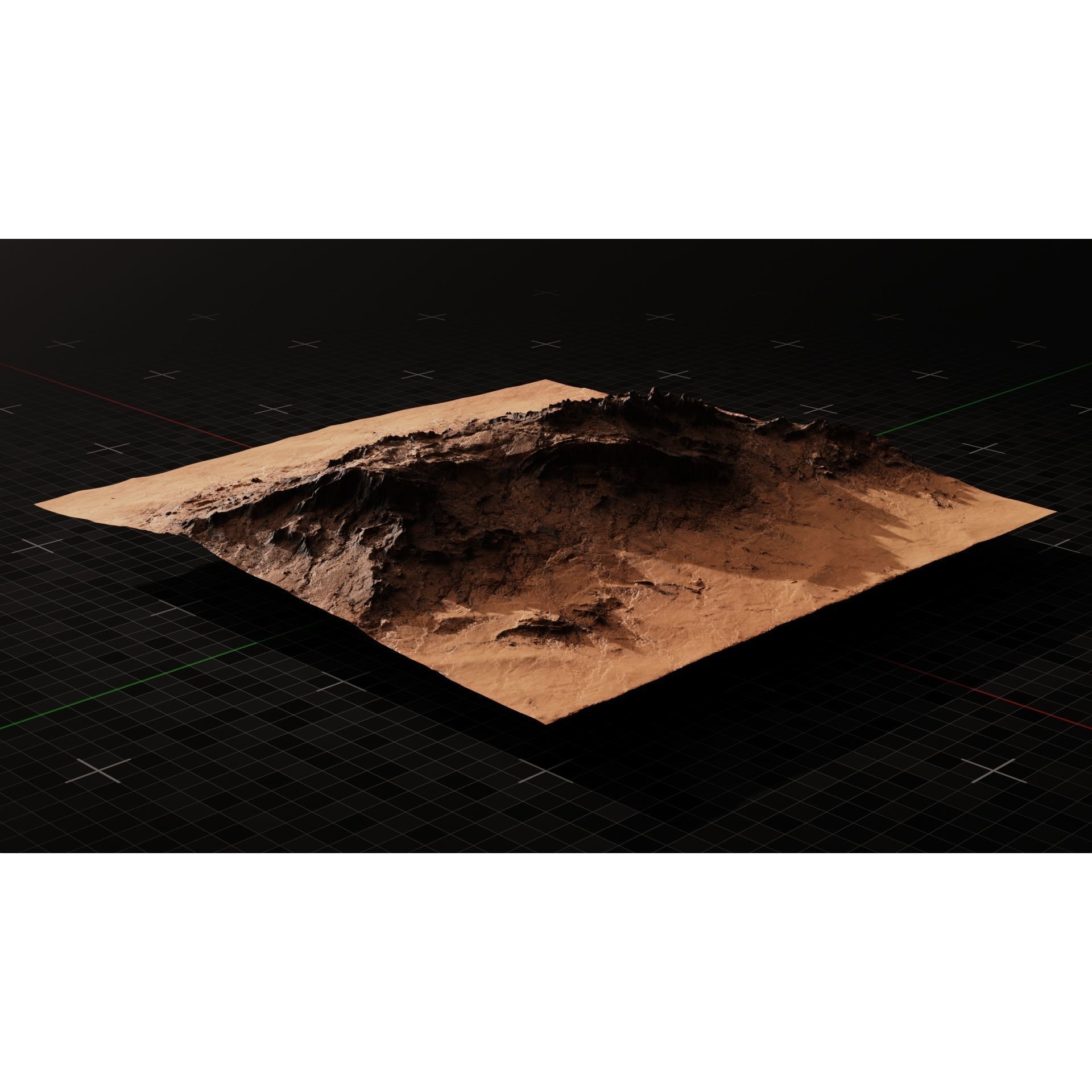 Mars Mountain Terrain 7 - Game-Ready 3D Model - View 5