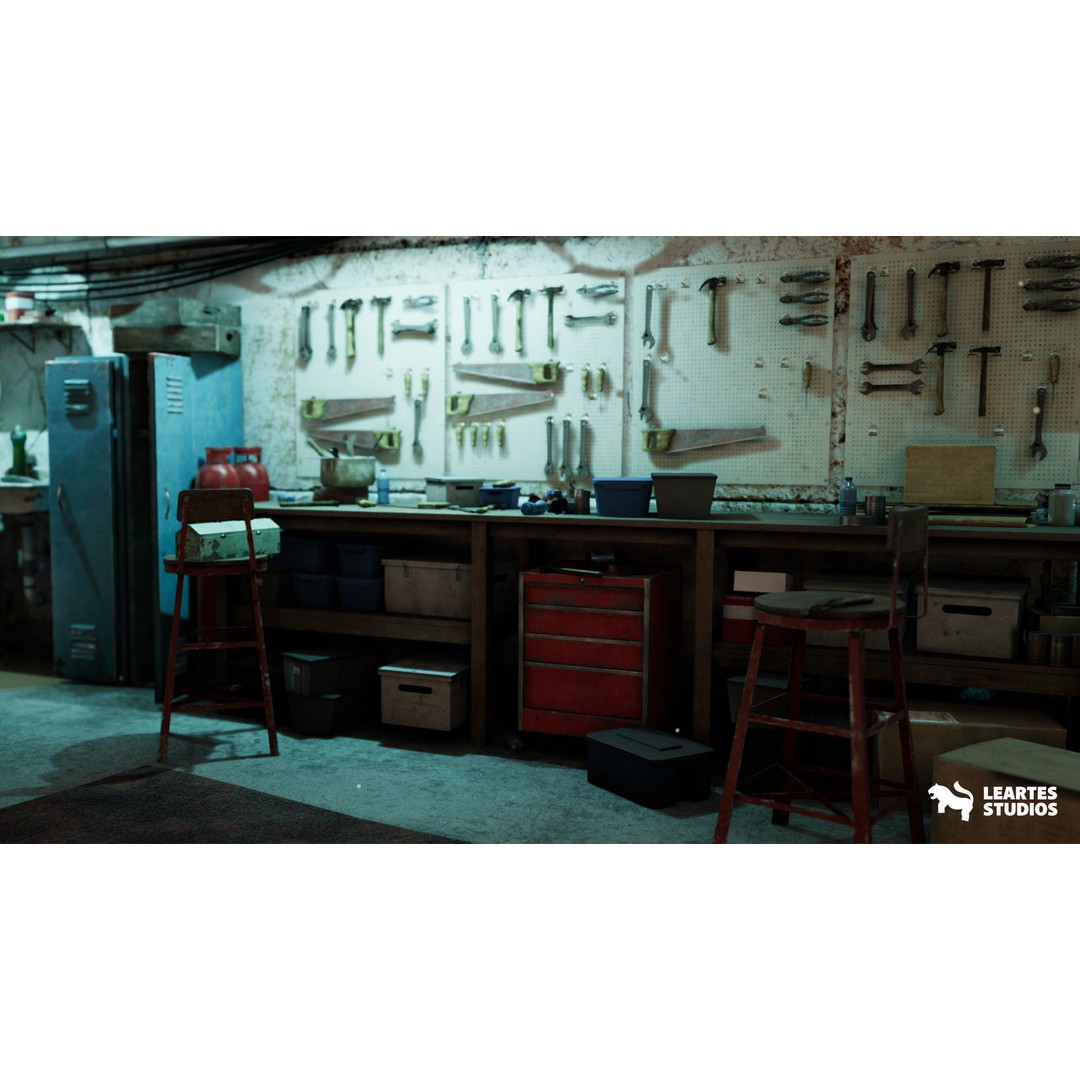 Warehouse Environment 3D Model – Low Poly Game Asset, FBX & OBJ - View 10