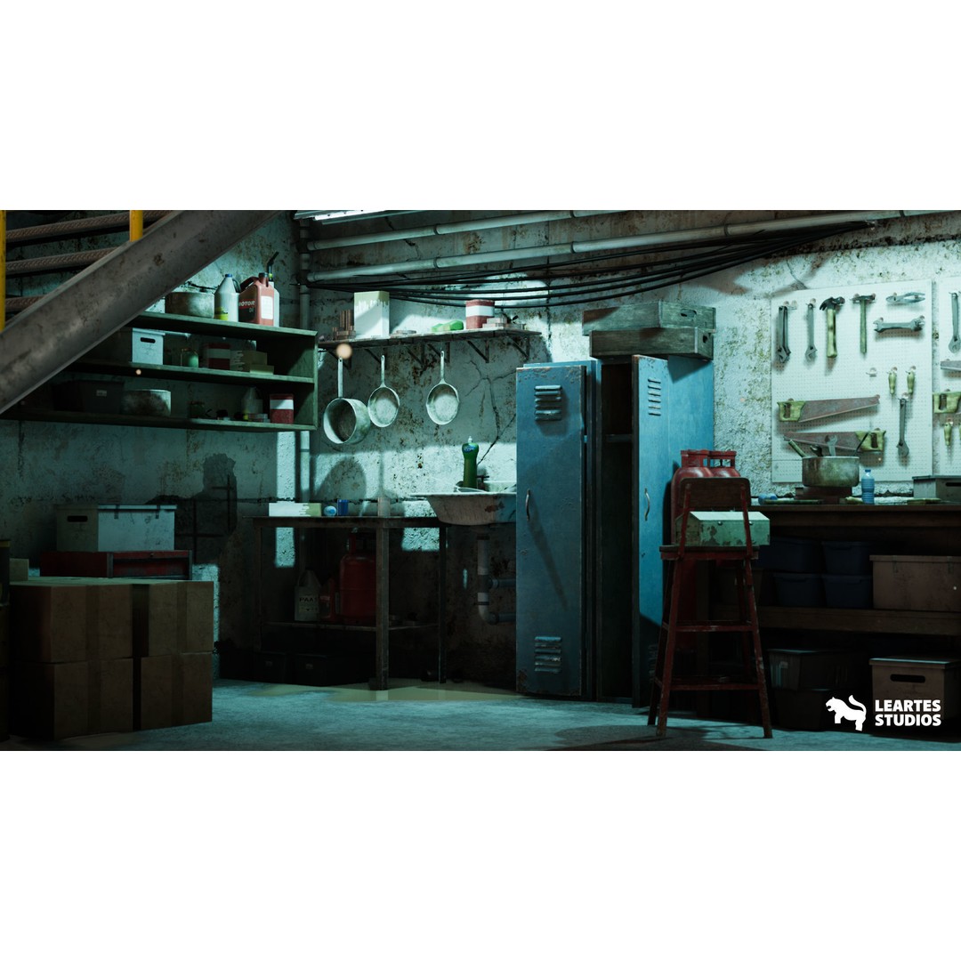 Warehouse Environment 3D Model – Low Poly Game Asset, FBX & OBJ - View 12