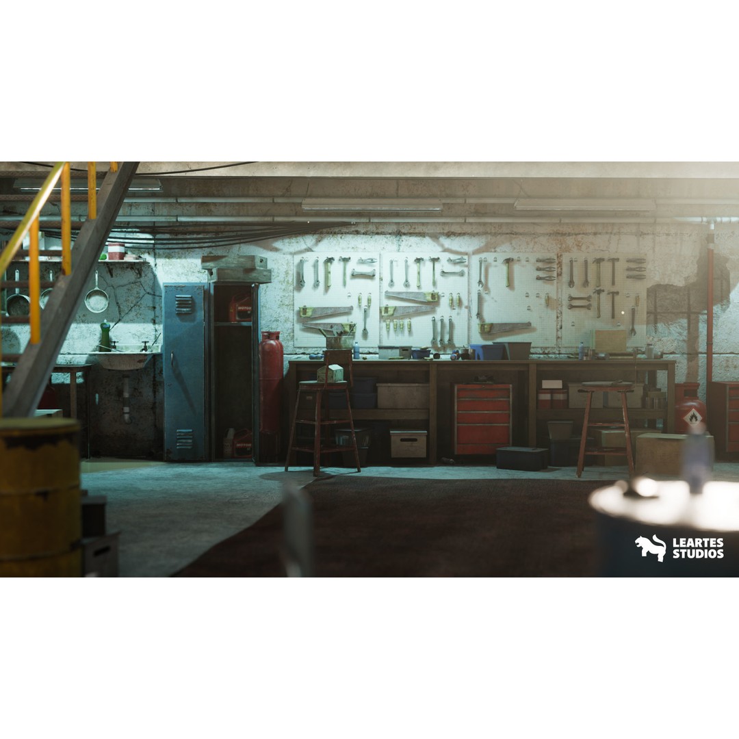 Warehouse Environment 3D Model – Low Poly Game Asset, FBX & OBJ - View 14