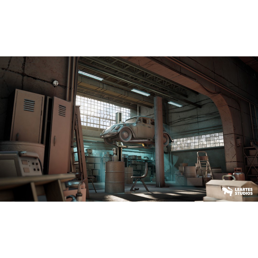 Warehouse Environment 3D Model – Low Poly Game Asset, FBX & OBJ - View 3