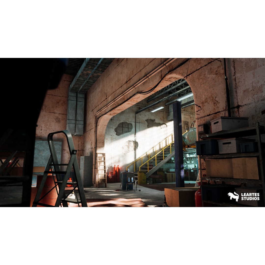 Warehouse Environment 3D Model – Low Poly Game Asset, FBX & OBJ - View 4