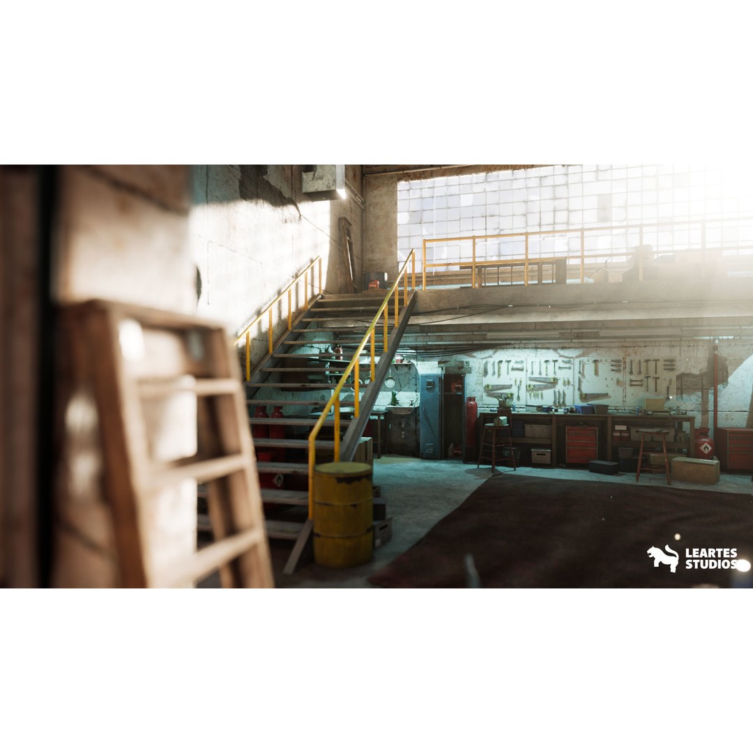 Warehouse Environment 3D Model – Low Poly Game Asset, FBX & OBJ - View 6