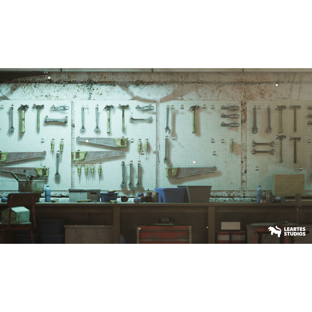 Warehouse Environment 3D Model – Low Poly Game Asset, FBX & OBJ - View 7