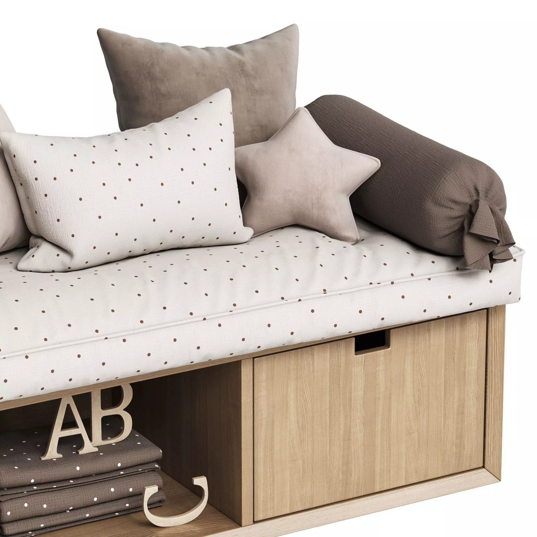 Decorative Pillow Set 3D Model – Children’s Room, PBR Textures, FBX, OBJ - View 5