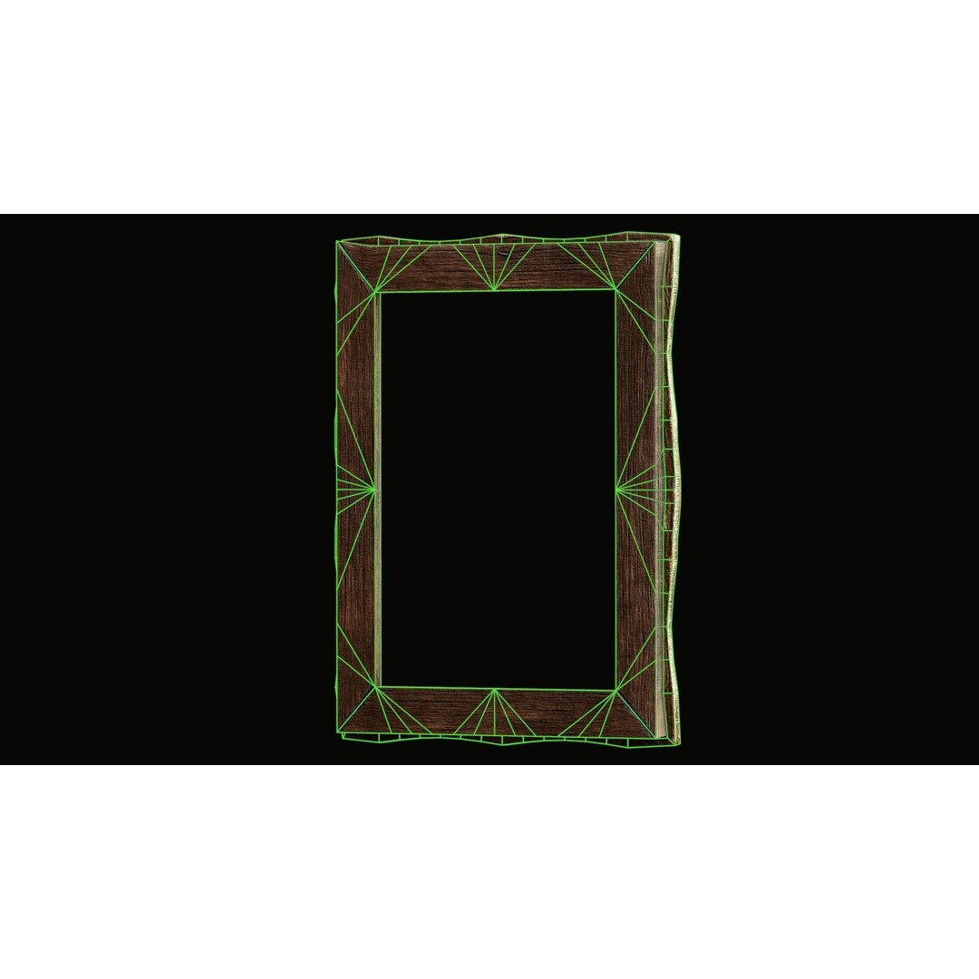 Old Picture Frame 3D Model – Vintage Wooden Low-Poly Asset, FBX - View 12