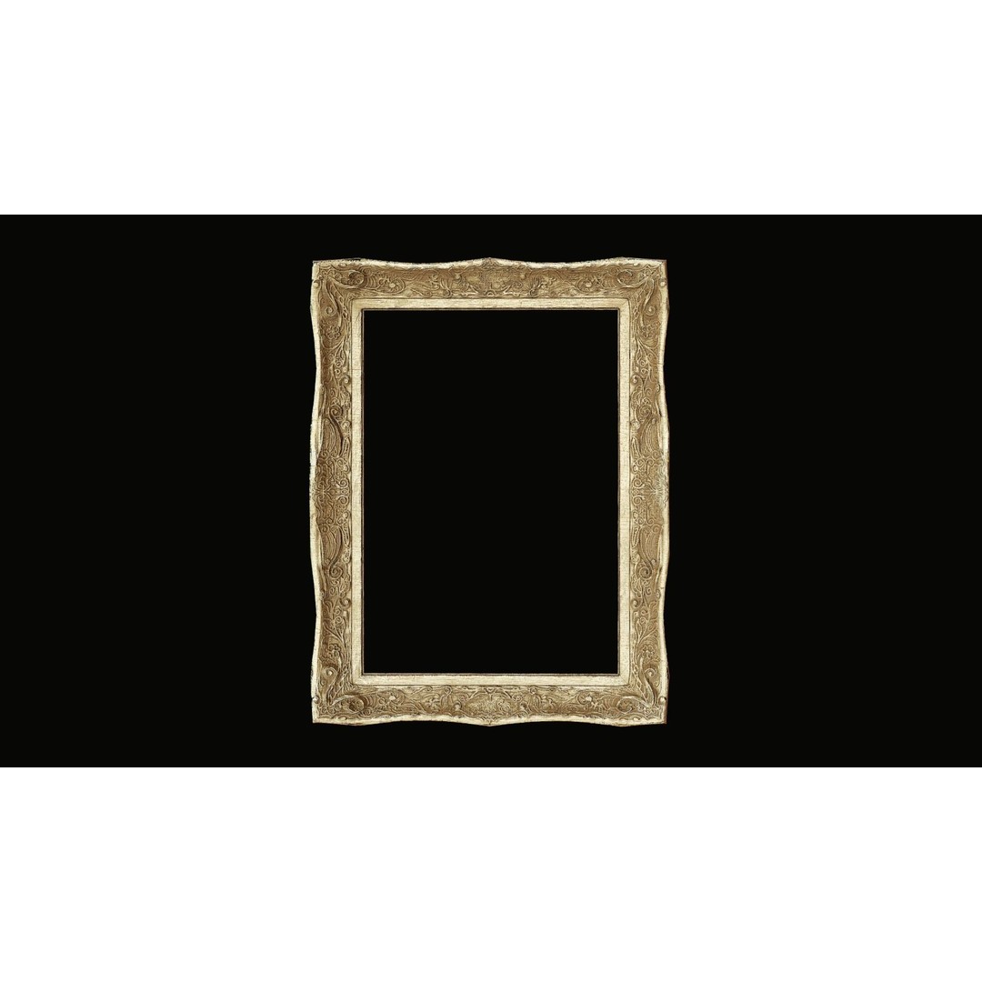 Old Picture Frame 3D Model – Vintage Wooden Low-Poly Asset, FBX - View 5