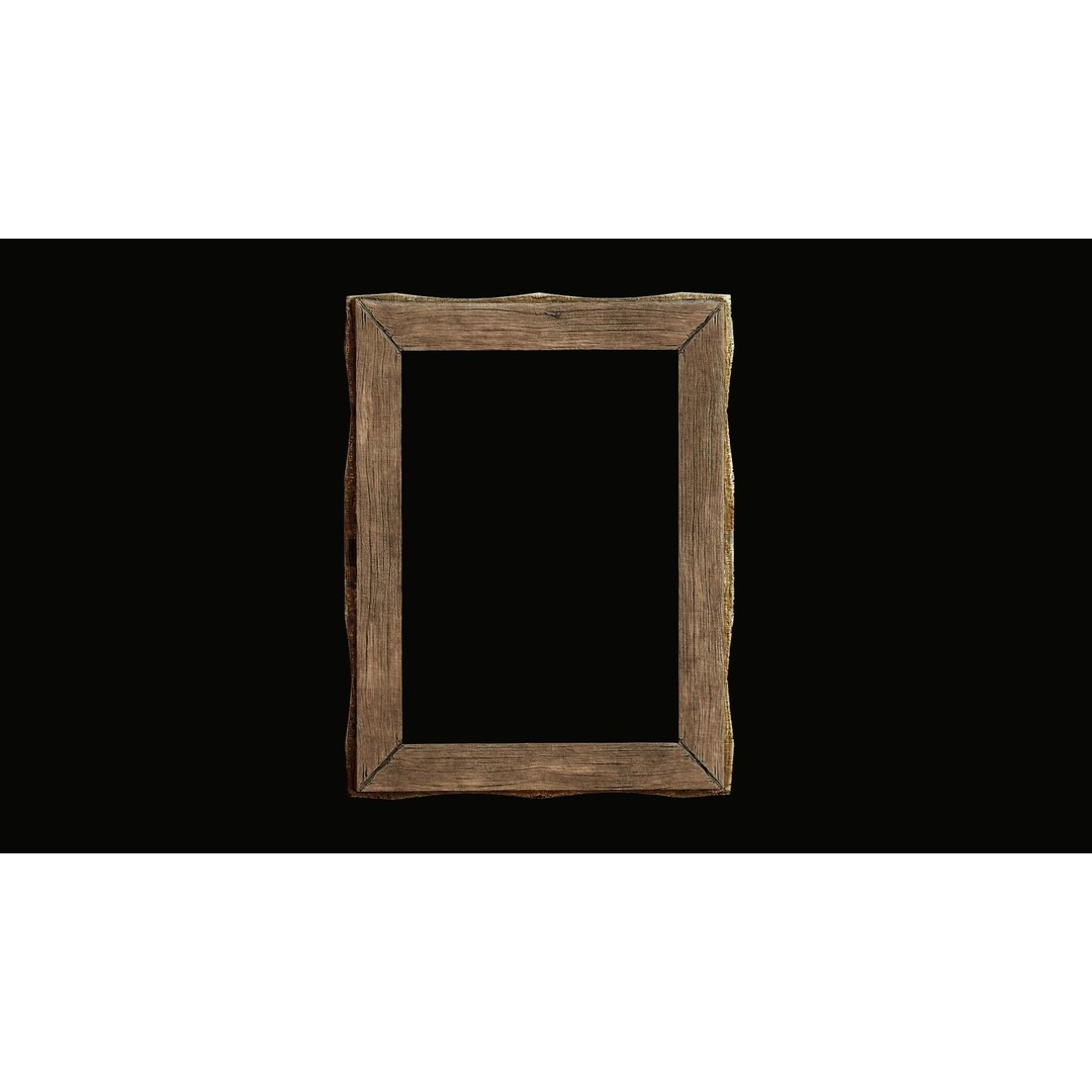 Old Picture Frame 3D Model – Vintage Wooden Low-Poly Asset, FBX - View 6
