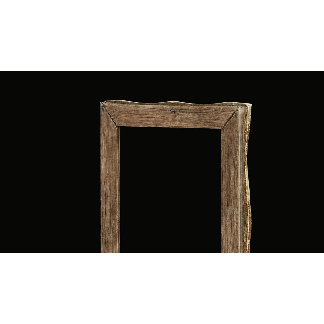 Old Picture Frame 3D Model – Vintage Wooden Low-Poly Asset, FBX - View 7