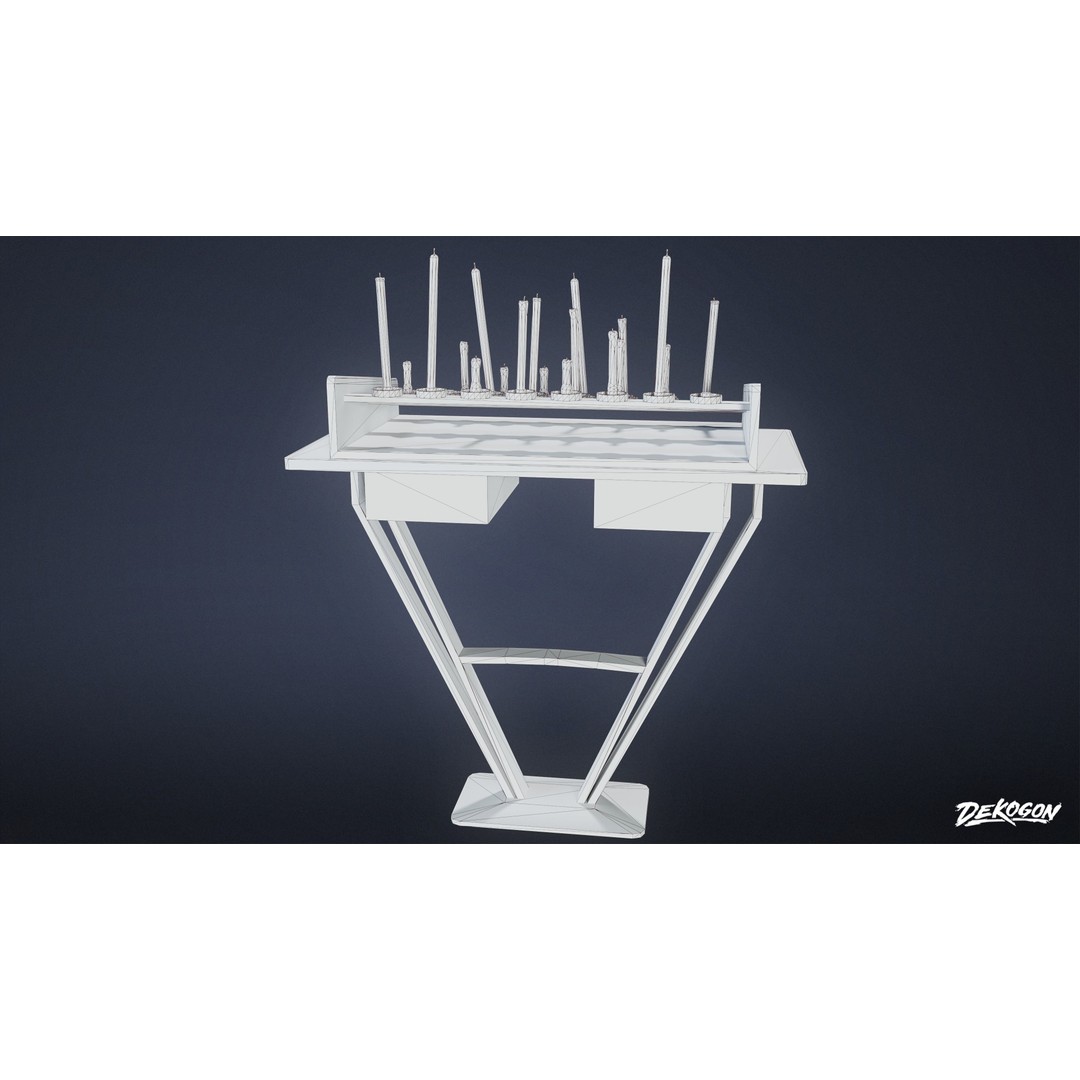 Candle Stand 3D Model – Low Poly Medieval Lighting Asset, FBX