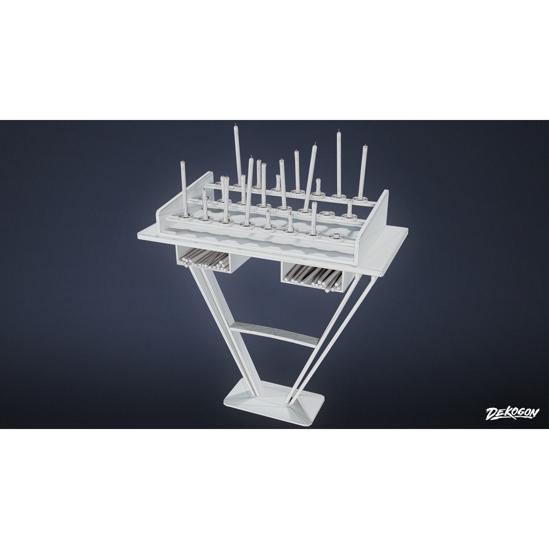 Candle Stand 3D Model – Low Poly Medieval Lighting Asset, FBX - View 10