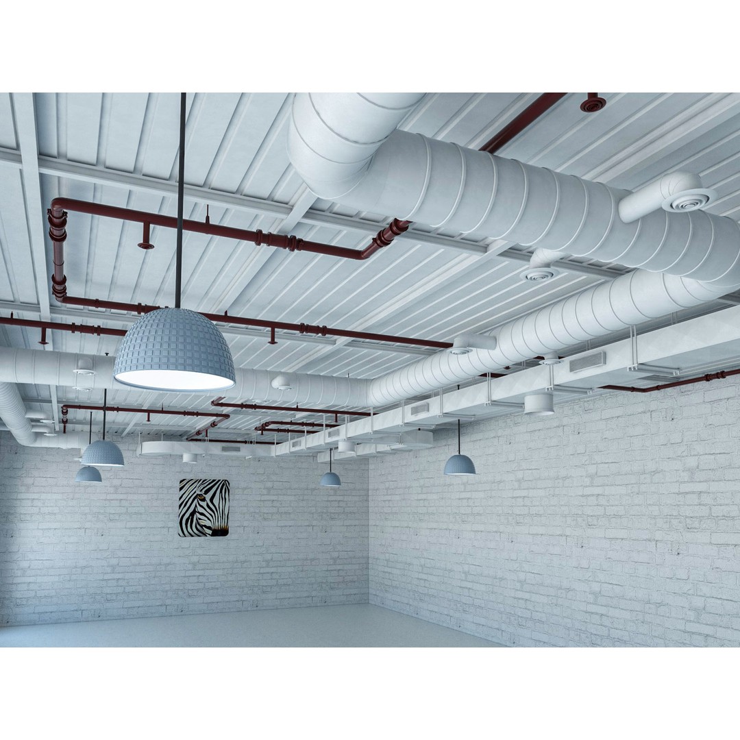 Loft Office Interior 3D Model – Industrial Workspace, FBX, Blender - View 11
